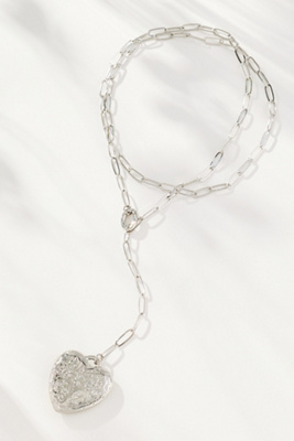 By Anthropologie Heart Pendant Necklace In Silver