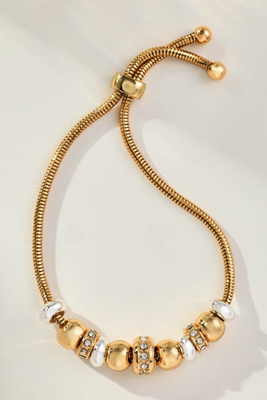 By Anthropologie Delicate Charm Slider Bracelet In Gold
