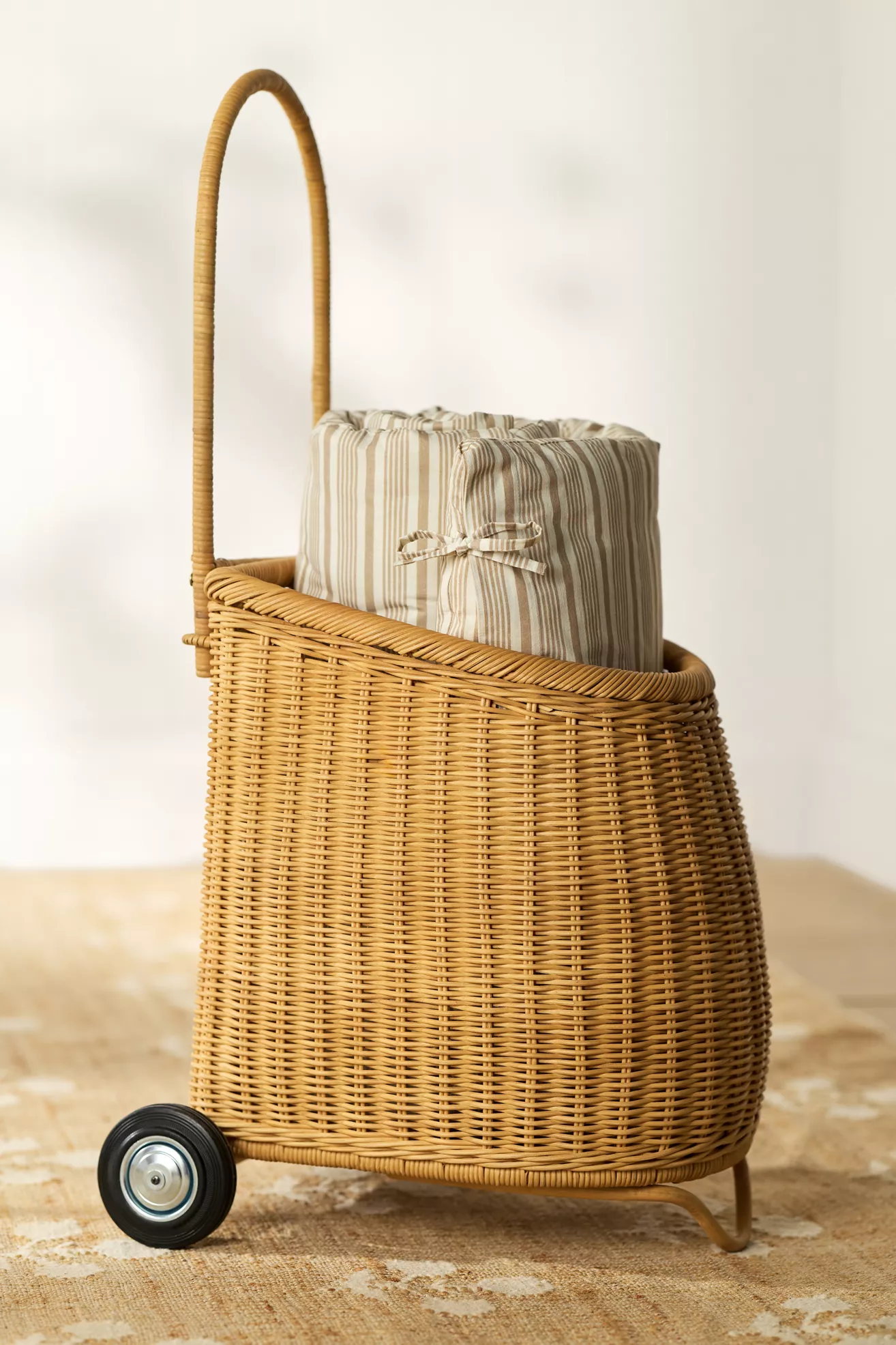 Woven Wicker Market Cart