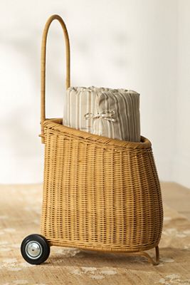 Woven Wicker Market Cart