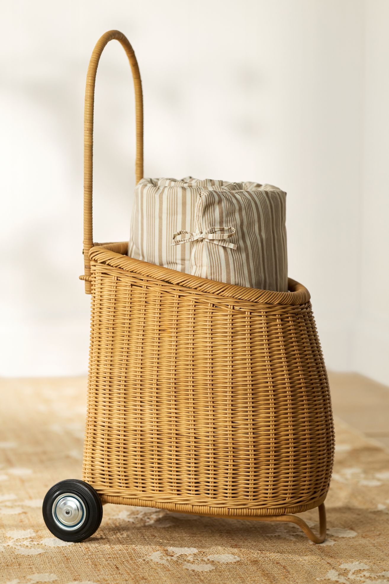 Lulu Wicker Market Cart - Natural, Standard, One Size