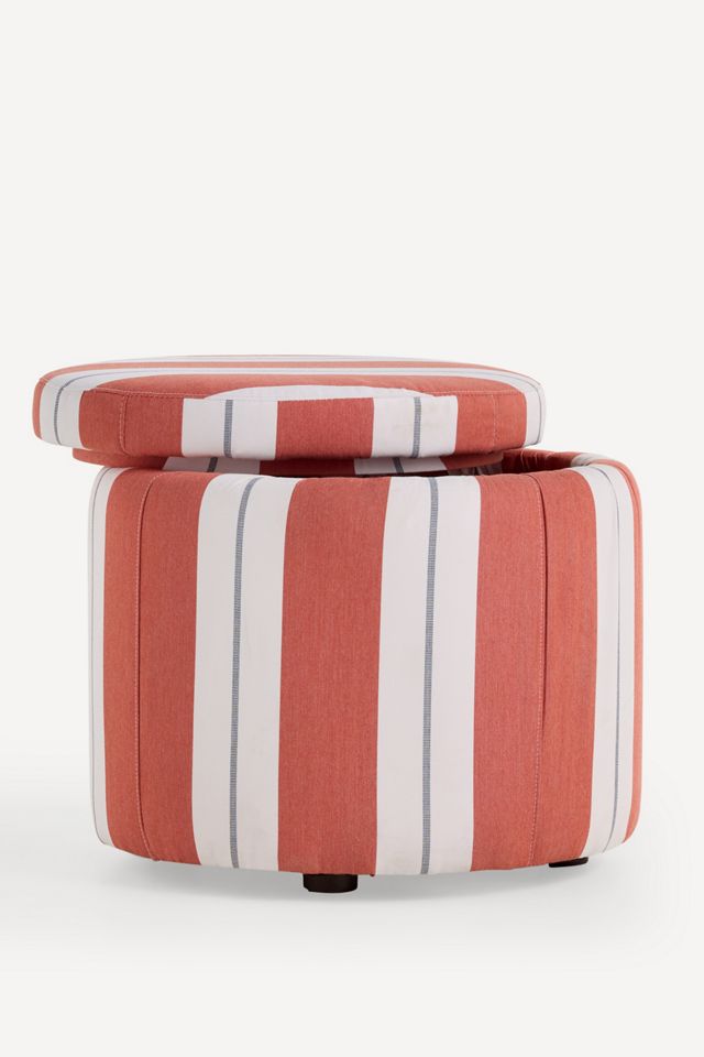 Sunbrella® Stripe Small Storage Ottoman #2