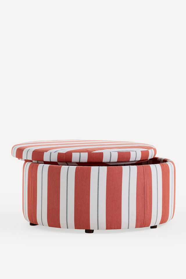 Sunbrella® Stripe Large Storage Ottoman #2
