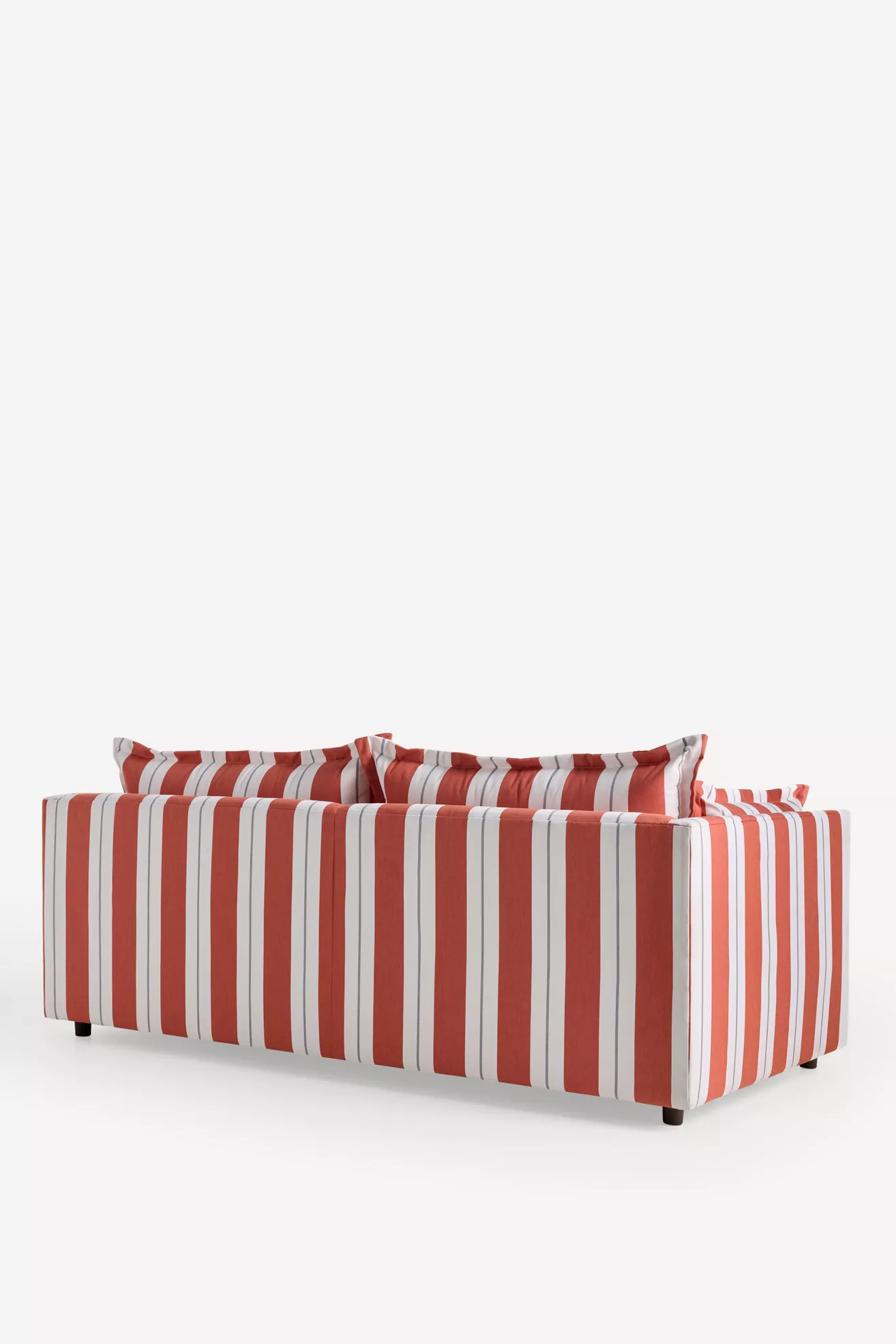 Side view of sofa showing length and armrest