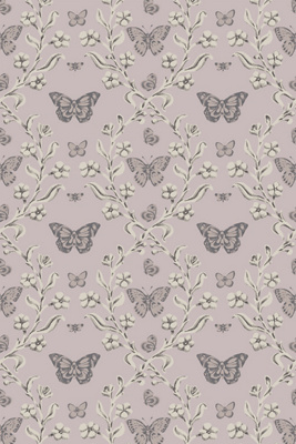 Mitchell Black Butterfly Garden Wallpaper