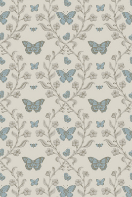 Mitchell Black Butterfly Garden Wallpaper