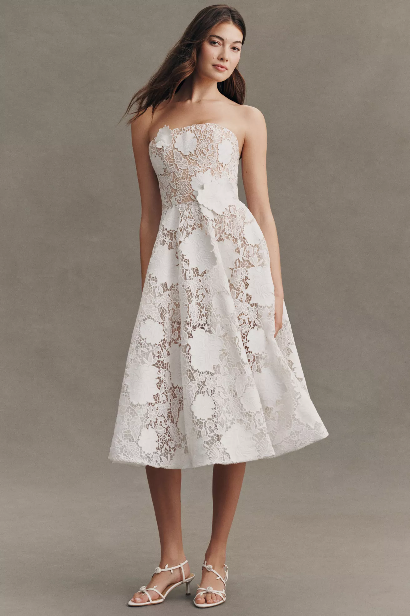 Helsi Cassandra Strapless Lace Midi Dress
