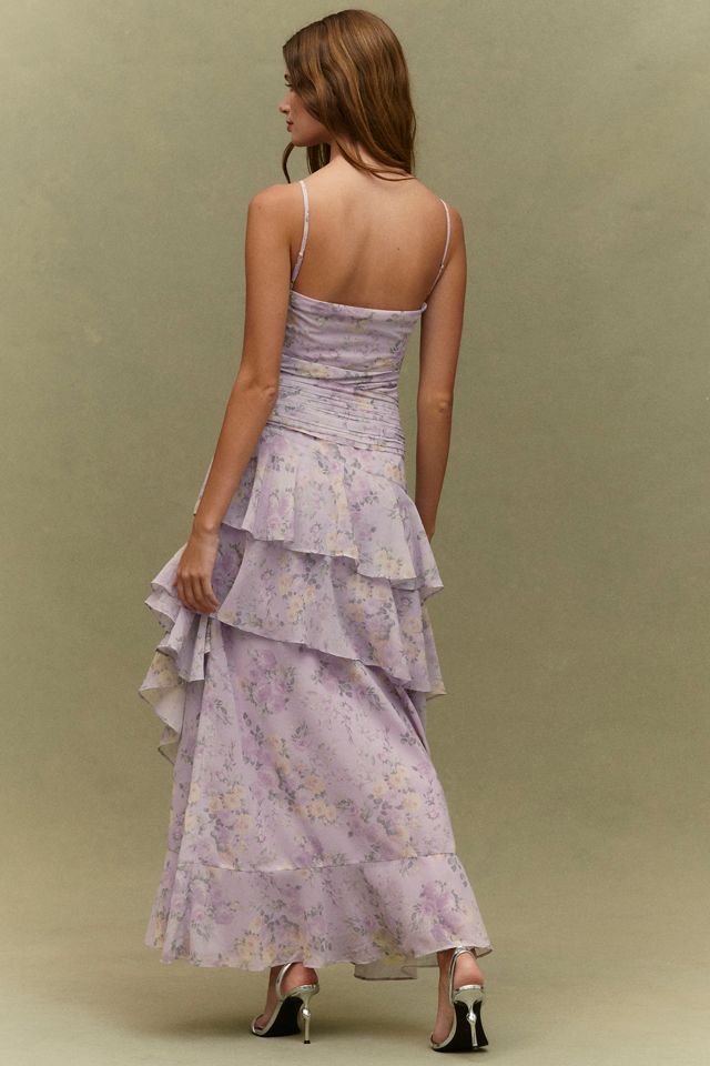 BHLDN Lucia Ruffle Rosette Maxi Dress