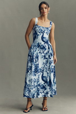 BHLDN Olivia Fit & Flare Midi Dress | Anthropologie