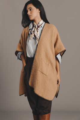 Do Everything In Love Short-sleeve Open-front Jacket In Brown