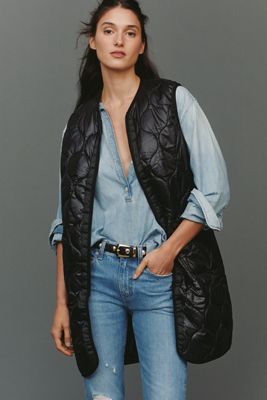 Do Everything in Love Long Quilted Puffer Vest