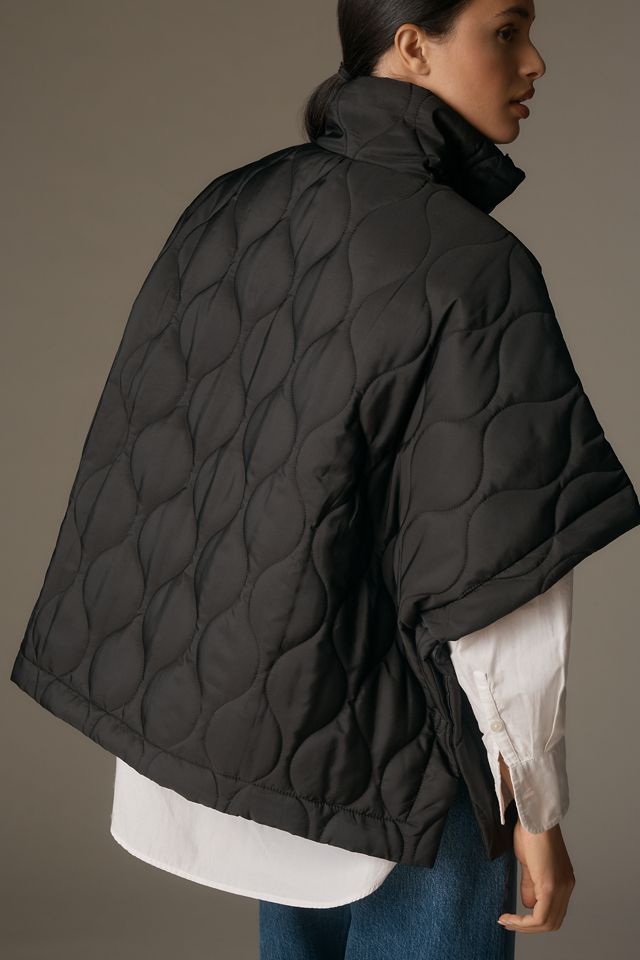 Do Everything in Love Quilted Puffer Poncho #2