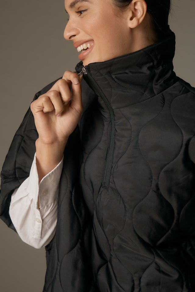 Do Everything in Love Quilted Puffer Poncho #3