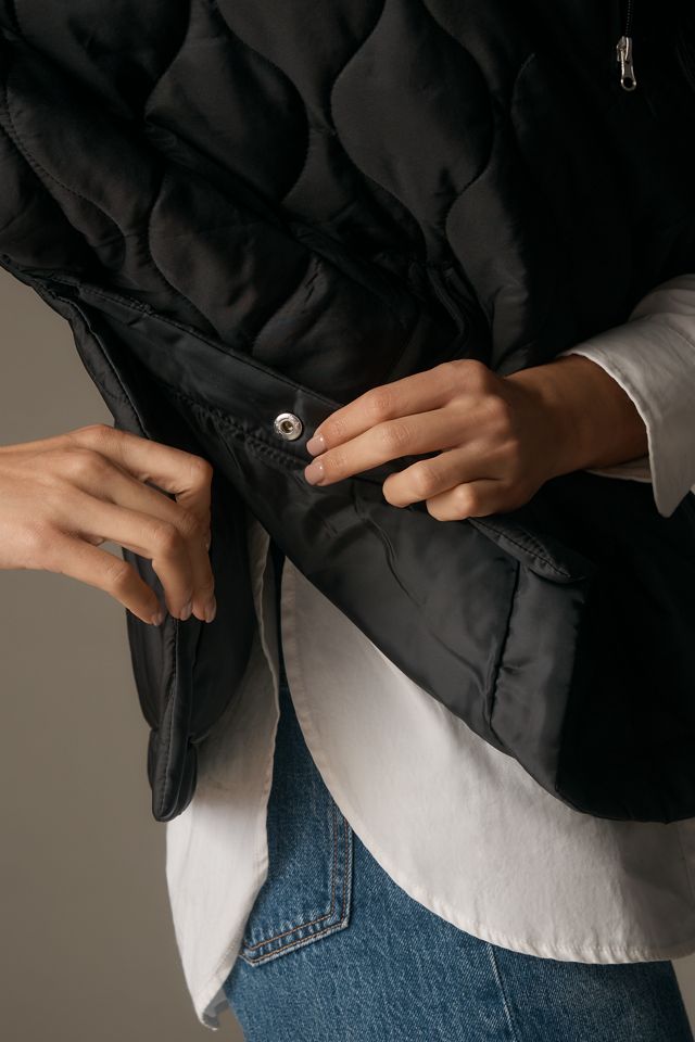 Do Everything in Love Quilted Puffer Poncho #4