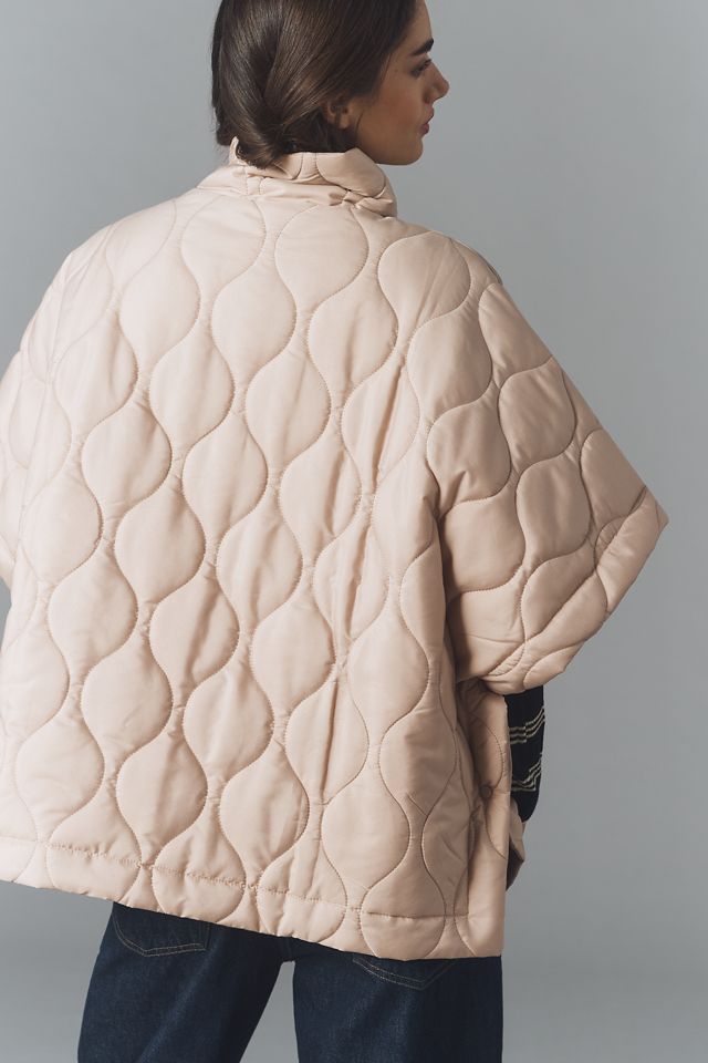 Do Everything in Love Quilted Puffer Poncho #2
