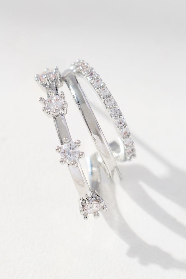 Triple Layer Crystal Huggie Earrings #1
