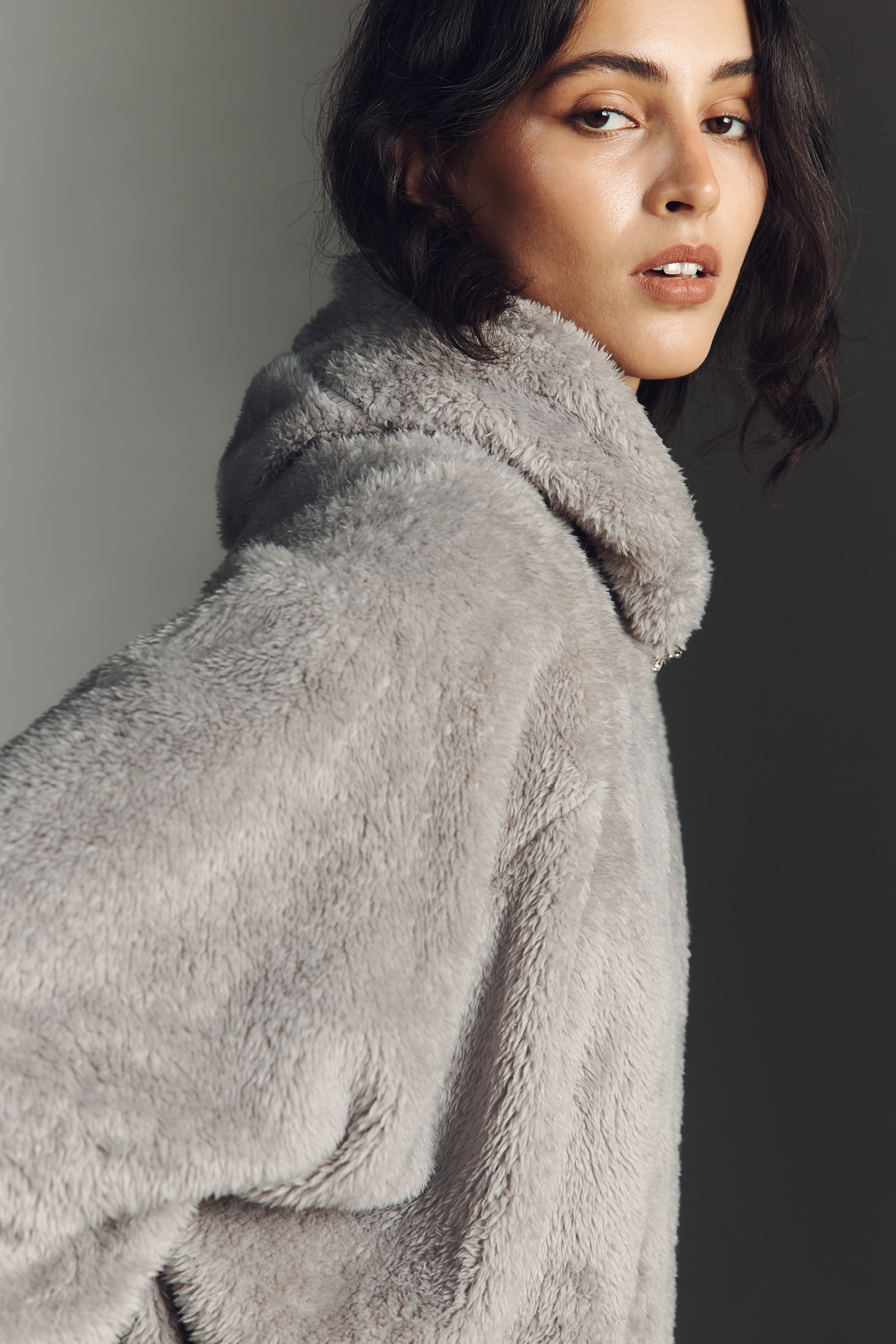 Do Everything in Love Fuzzy Zip-Up Coat