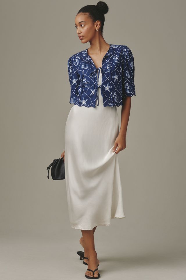 Sister New York Tie-Front Linen Blend Top #1