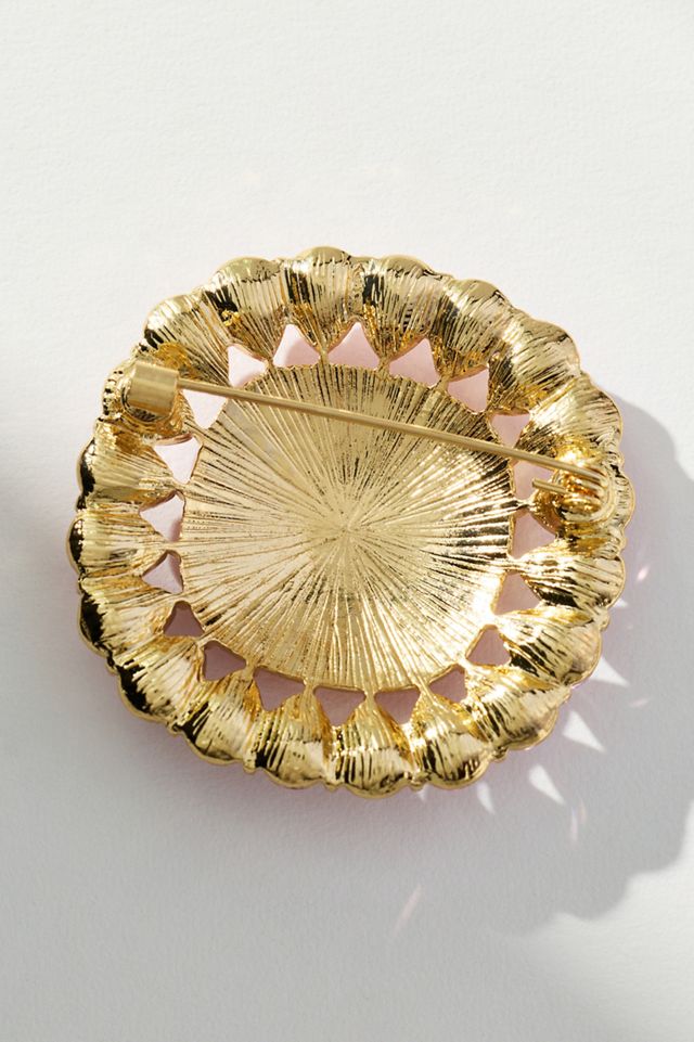 Crystal Square Resin Brooch #1