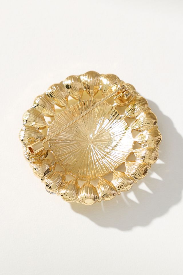 Crystal Square Resin Brooch #1