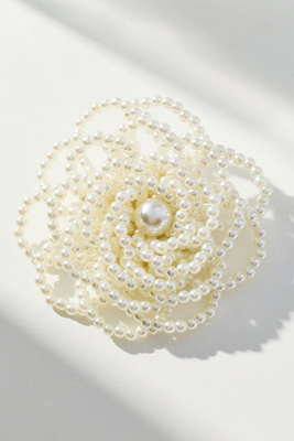 By Anthropologie Pearl Cluster Brooch In Gold