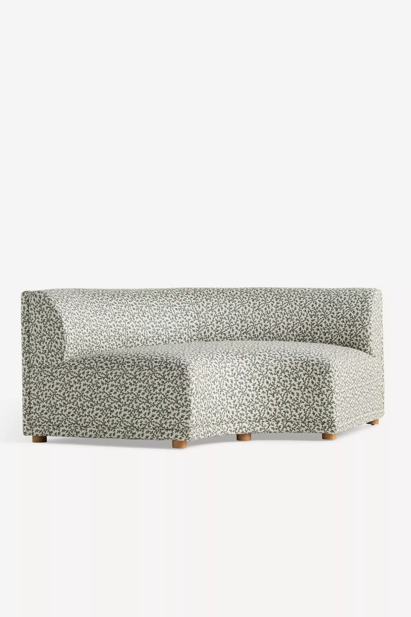 Side/front view of curved sofa module