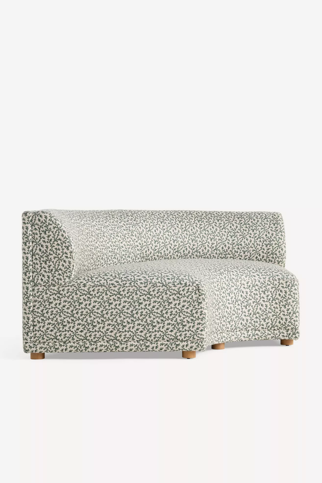 Left side profile of curved corner chair