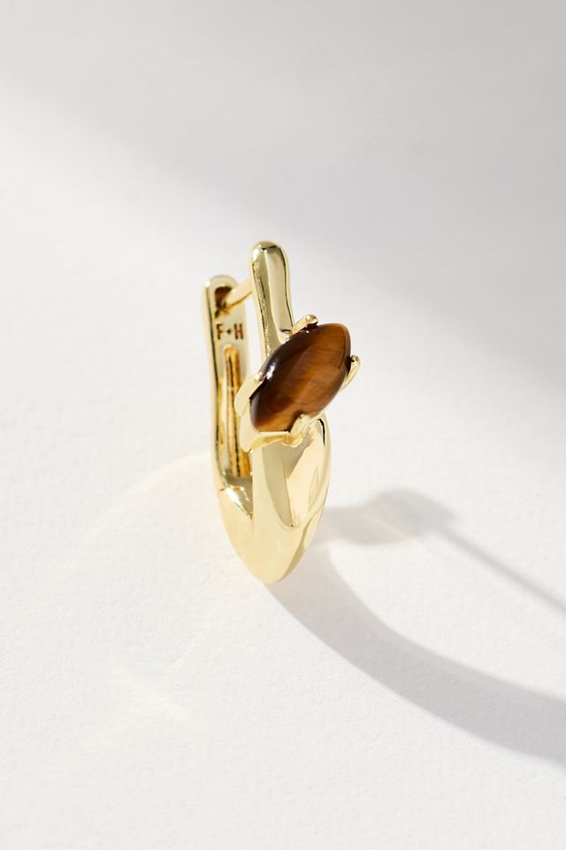 F+H Studios Modernist Gemstone Tiger's Eye Earrings #1