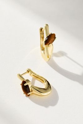 F+H Studios Modernist Gemstone Tiger's Eye Earrings