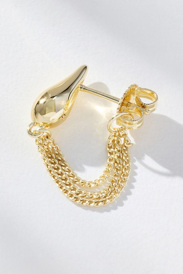 F+H Studios Rainfall Chain Stud Earrings #1