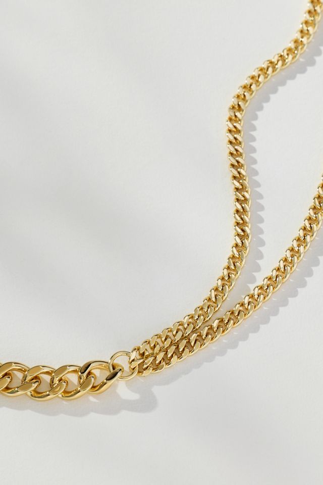 F+H Studios Double-Curb Chain Choker Necklace #1