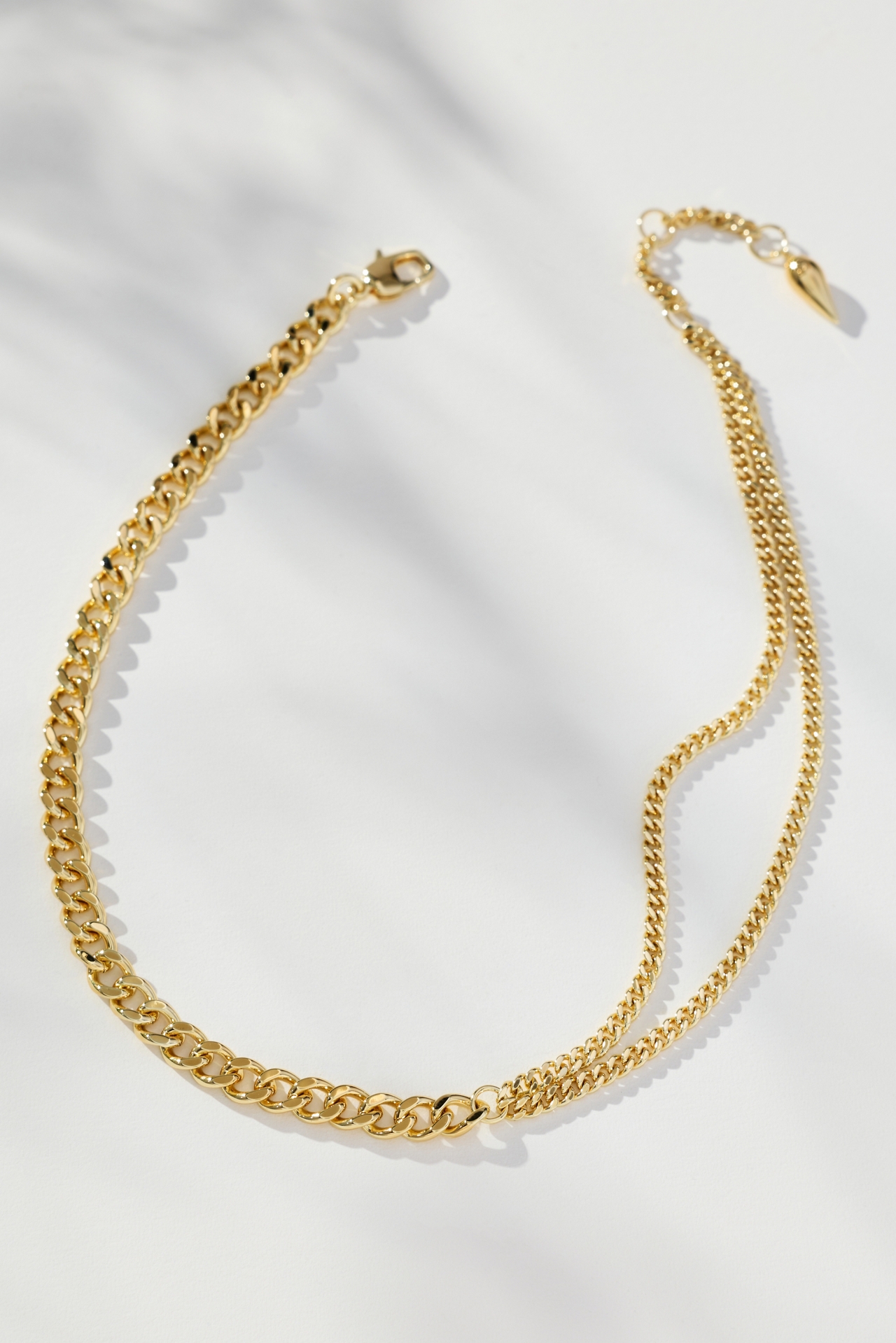 F+H Studios Double-Curb Chain Choker Necklace
