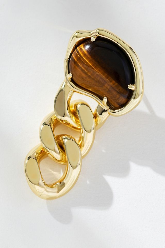 F+H Studios Bean Statement Chain Earrings #1