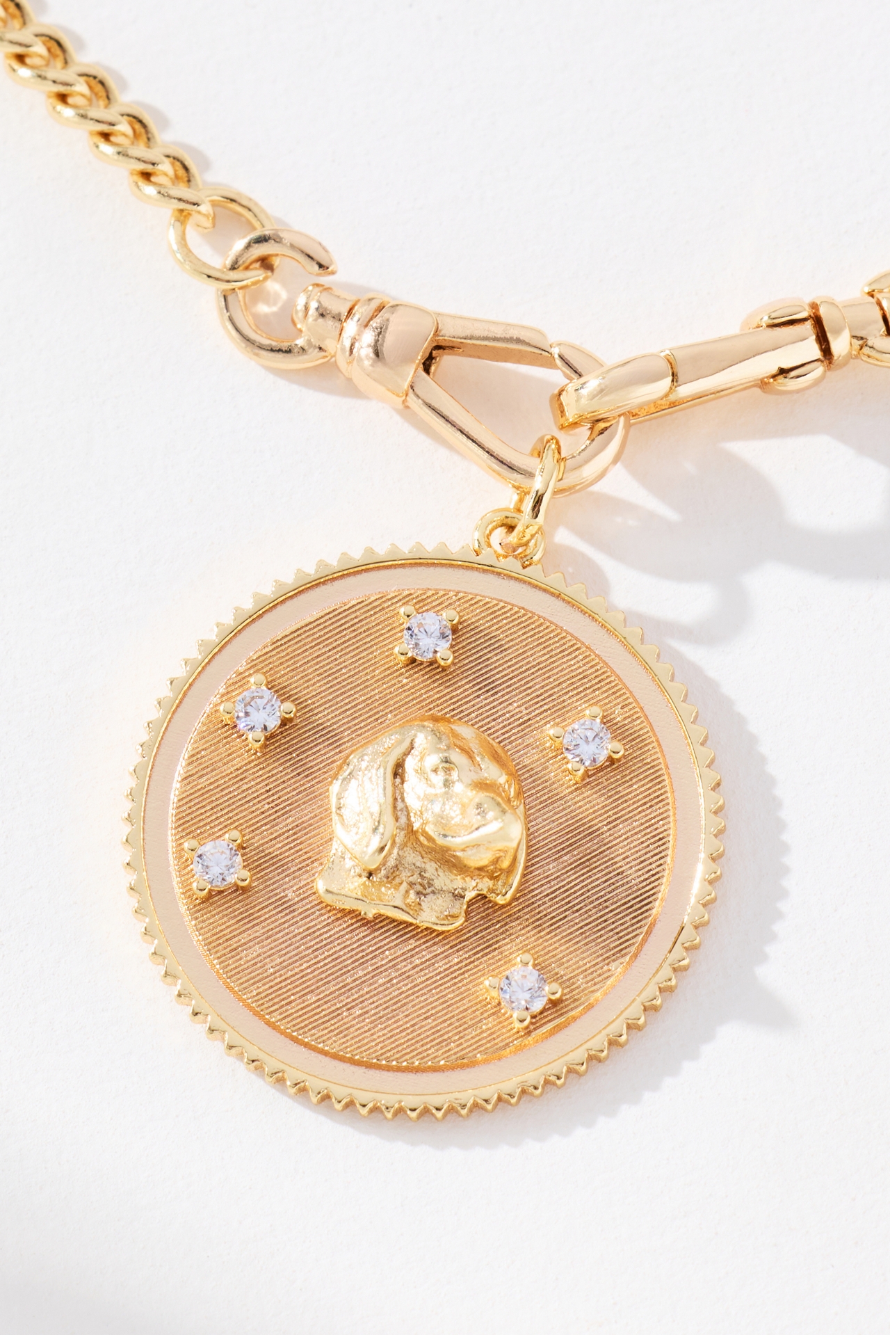 Dog Coin Crystal Necklace