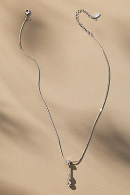By Anthropologie Delicate Crystal Drop Necklace In Metallic