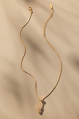 By Anthropologie Delicate Crystal Drop Necklace In Gold