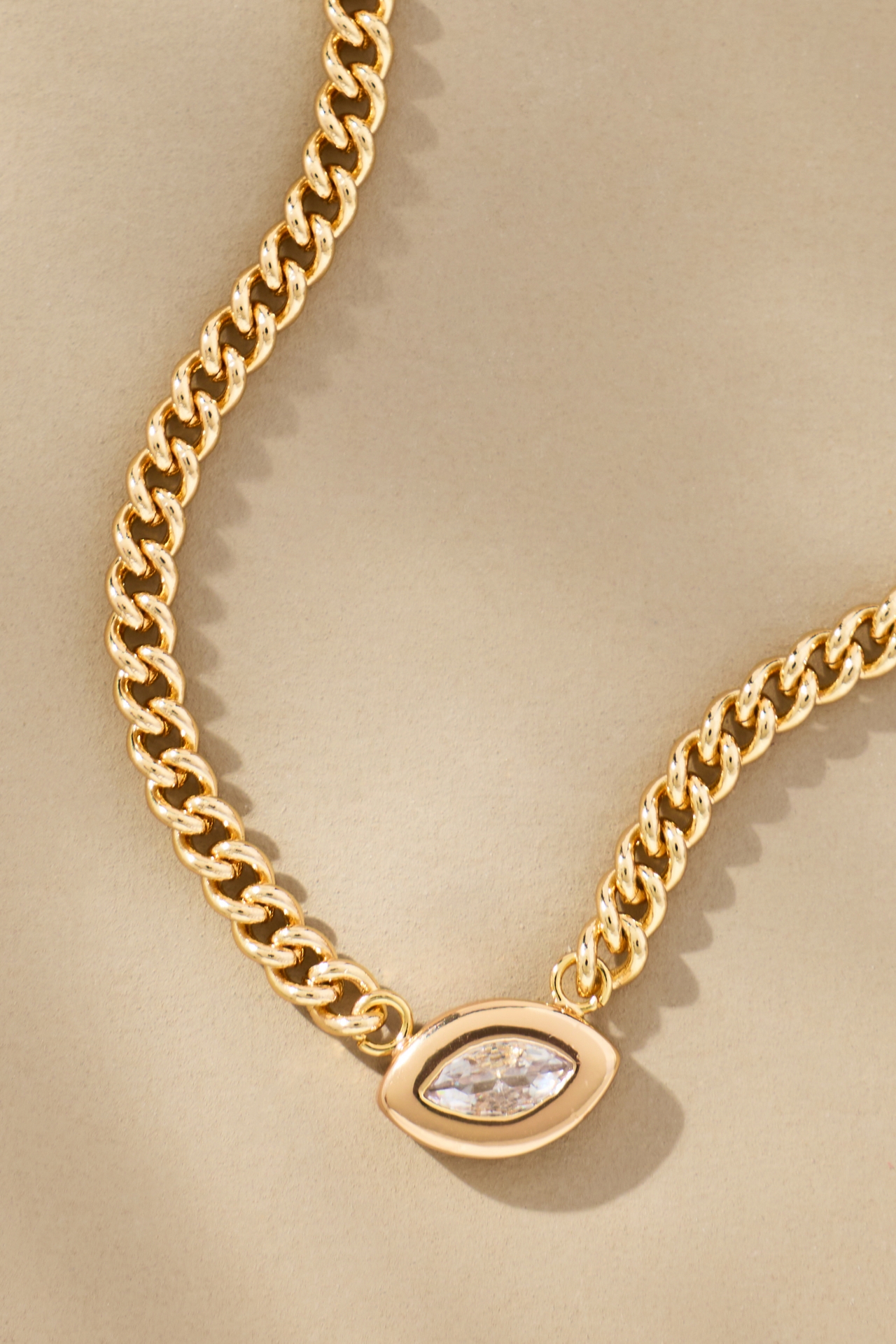 Thick Chain Crystal Necklace