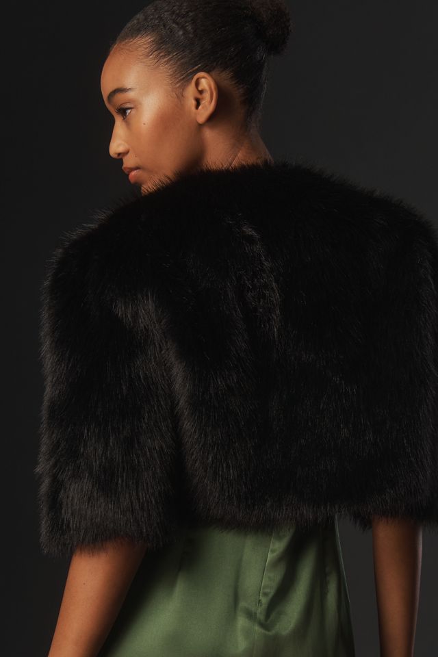 By Anthropologie Patterned Faux Fur Bolero #3