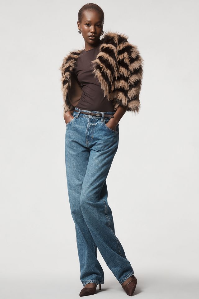 By Anthropologie Patterned Faux Fur Bolero #2