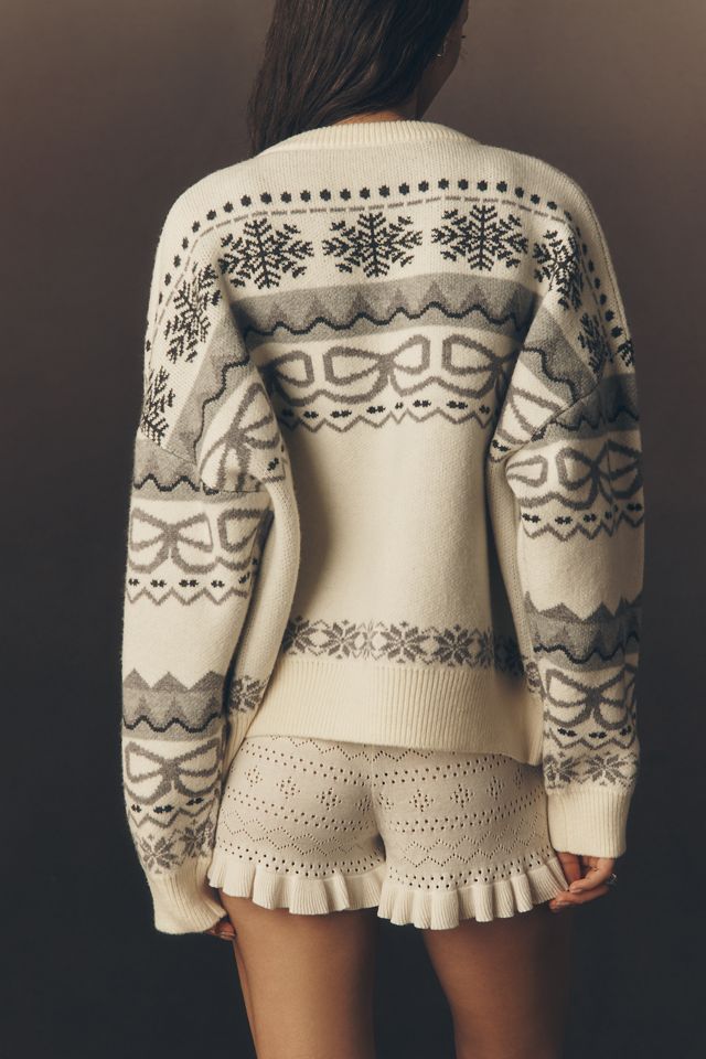 Maeve Tie-Front Fairisle Cardigan Sweater #2