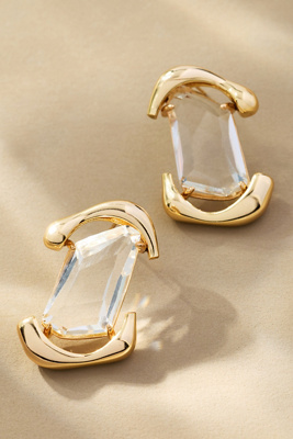 By Anthropologie Framed Crystal Drop Earrings In Gold
