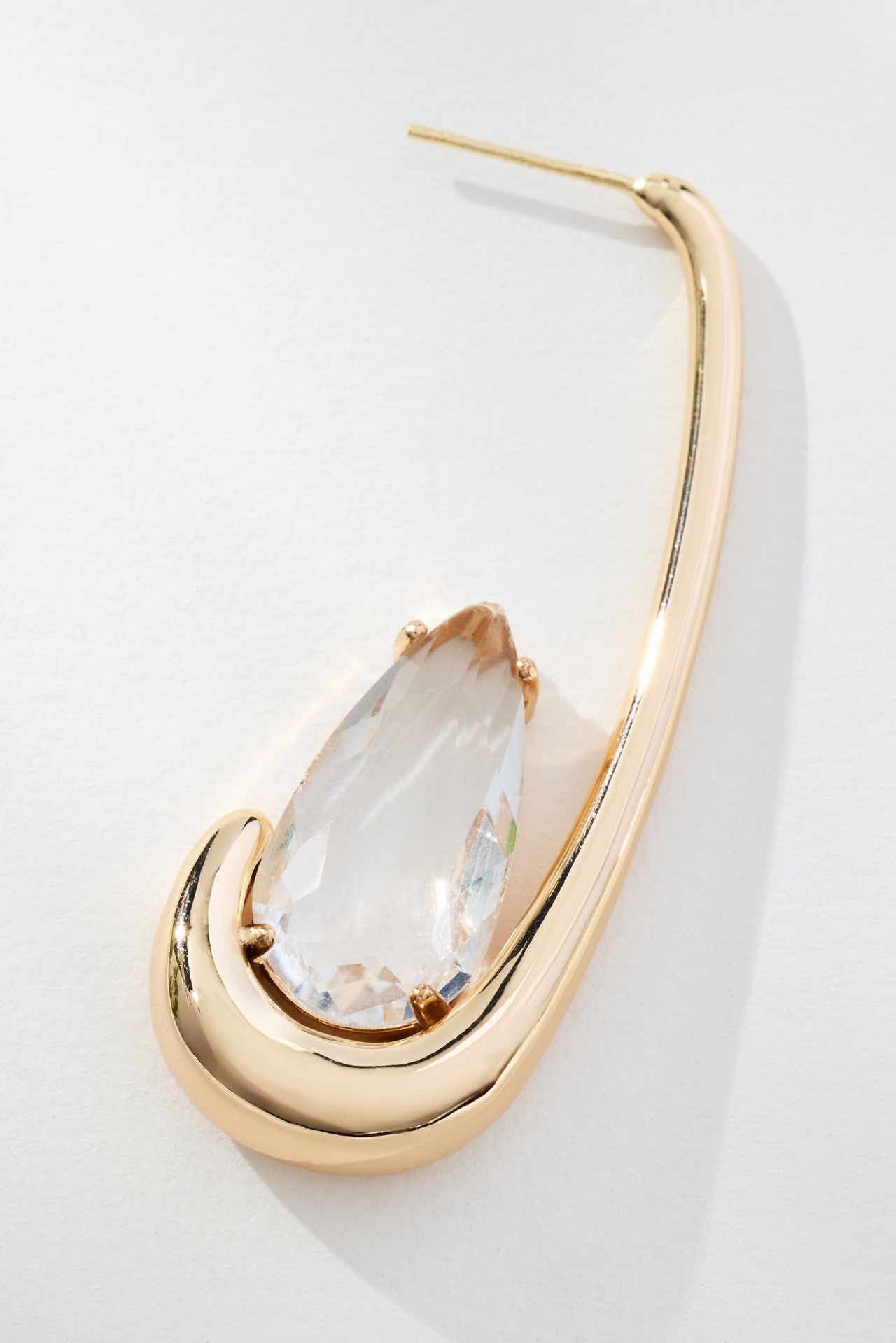 Oblong Crystal Drop Earrings