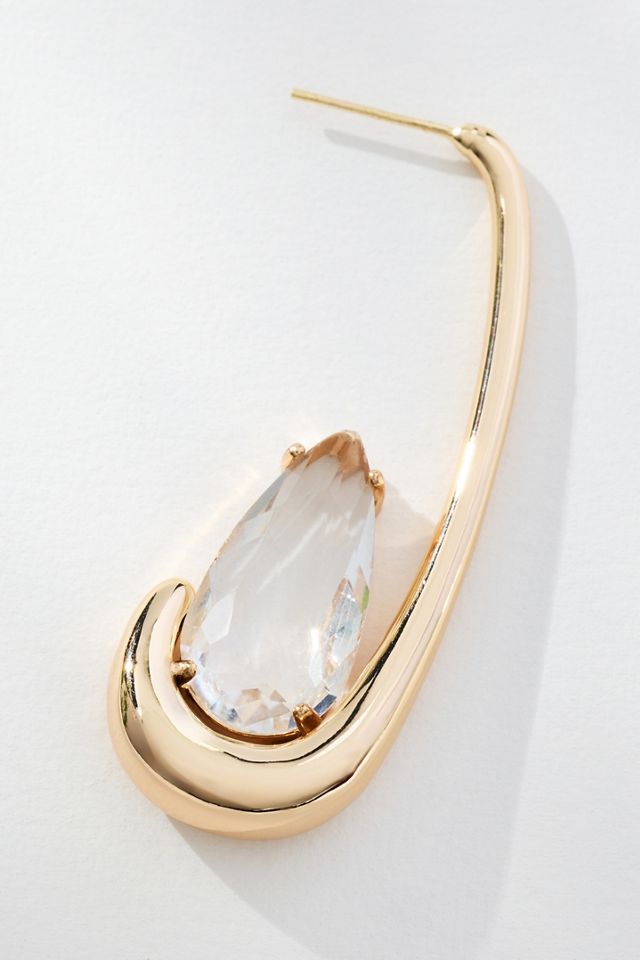 Oblong Crystal Drop Earrings #1