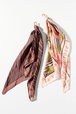 Silken Printed Hair Scarves, Set of 2