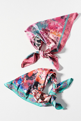 By Anthropologie Silky Printed Hair Scarf In Multi