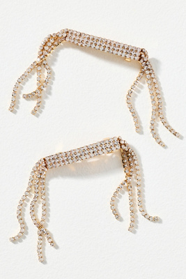 By Anthropologie Crystal Barrettes, Set Of 2 In Gold