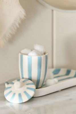 Striped Ceramic Canister