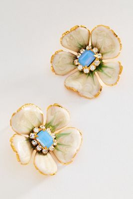 The Pink Reef Floral Post Earrings