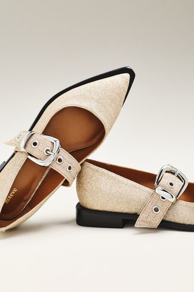@merricksart x Maeve Pointed-Toe Moto Mary Jane Flats #3