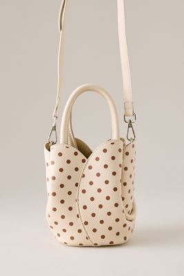 Mini Borsa Tote Melie Bianco Tulip con Manico Superiore e Tracolla